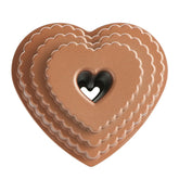Nordic Wear Tiered Heart Bundt top view highlights intricate detail for special occasions.