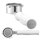 Normcore bottomless 54mm portafilter compatible with Breville Sage machines for precise extraction.