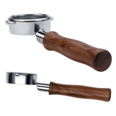 Normcore bottomless portafilter with wood handle, 58mm focus for precise extraction