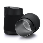 Normcore handleless milk pitcher with round spout for precise pouring and latte art control.