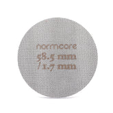 Normcore puck screen closeup of the outer edge, showcasing durable 316 stainless steel.
