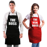 Norpaz funny couple aprons set, his and hers, durable for everyday cooking and grilling.