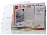 Norpro acrylic cookbook holder front view demonstrates space-saving counter organization for recipes.