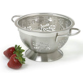 Norpro berry colander with berry-friendly holes for quick rinsing of fresh berries.