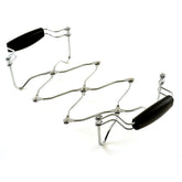 Norpro expanding trivet with dish-fit shows adjustable size for various plates.