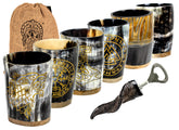 NORSE EMPIRE Viking horn mug set of 6, durable authentic drinking cups for gatherings