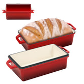 Northriver Casting 9x5 enameled bread pan with lid for even browning