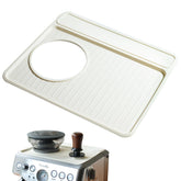 NOTSEK Tamping Mat on Breville top view showing surface protection and beige finish
