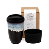 Nova Ceramics travel mug with monsoon blue glaze for stylish on-the-go coffee