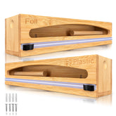 NovaNest Wrap Organizer with Cutter provides clean cuts for plastic wrap in the kitchen.