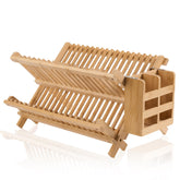 NOVAYEAH bamboo dish drying rack 2-tier keeps countertops organized and clutter-free.
