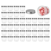 novelinks 4 oz clear plastic jar with screw on lid, ideal for pantry organization.