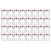 Novelinks 8 oz clear jar with rose gold lid for spice storage and quick identification