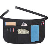 Noverlife 6-pocket server apron with buckle, front view, organized handy pockets.