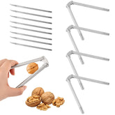 NOWHYX four-piece stainless steel nutcracker set for quick shell cracking.