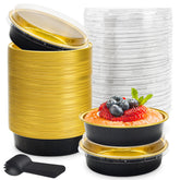 NPLUX 8oz mini cake pans with lids display desserts for serving