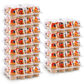 NPLUX cupcake containers with tall dome lids showcasing frosting during transport