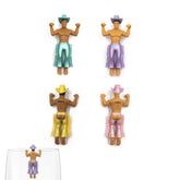 NPW Drinking Buddies disco cowboy charm Shag on wine glass, helps identify drinks.