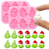NSSHEL 2pc Christmas skull mold set for festive chocolates and candies.