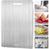 NTIERA titanium cutting board with smooth non-porous surface for quick cleaning
