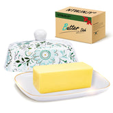 NTWJNJY butter dish with lid knob on countertop for easy storage