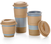 Nucookery 20oz ceramic travel mug with silicone lid for spill-free commute