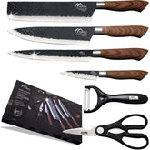 Numola 6-piece black professional knife set box shown, ideal for gifting and organized prep.