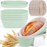Nuogo oval green silicone bread proofing basket for even fermentation