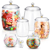 Nuogo clear jar 90oz with lid showcases cookies at a stylish kitchen counter.