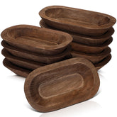 Nuogo 8.5 inch wooden dough bowls for rustic kitchen display and decor.