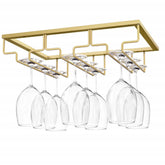 Nuovoware wine glass rack under cabinet for organized stemware storage.
