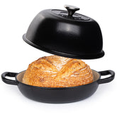 Nuovva enamelled cast iron dutch oven 6qt shows even heat distribution for bread.