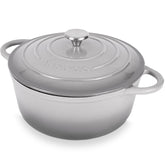 Nuovva enamelled cast iron Dutch oven grey with 6.4 qt capacity for even cooking