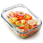 NUTRIUPS 2 Qt rectangular glass casserole with lid for even oven cooking