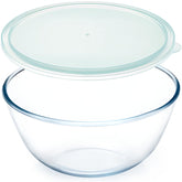NUTRIUPS 4.7-quart glass mixing bowl with lid for durable, heat-resistant use