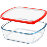 NUTRIUPS 9x9 glass baking dish with lid for even baking and storage.