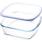 NUTRIUPS glass baking dish with square lid for oven-ready meals and easy storage.