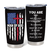 NVFCC Man of God 20oz coffee tumbler keeps beverages hot or cold on the go.