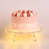 NWK 12-inch lighted cake stand with subtle glow for weddings or parties.