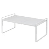 Nxconsu expandable cabinet shelf shows width adjustment for a precise fit