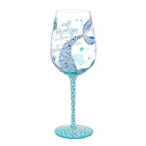NymphFable hand-painted mermaid-tail wine glass ideal for celebrations