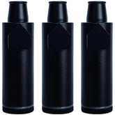 OakMsOik leak-proof bottle 3-pack in black cap for mess-free kitchen storage.