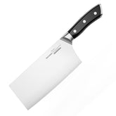 OAKSWARE Cleaver blade close-up reveals durable German steel edge
