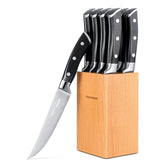 OAKSWARE eight-piece steak knives ready for precise slicing