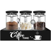 OARSE coffee canister set on wooden shelf keeps beans fresh with airtight lids