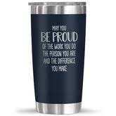 OASSIE 20oz tumbler with lid keeps drinks hot or cold on the go.