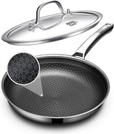 OATOFP 12-inch non-stick frying pan top view shows even heat distribution.