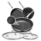 OATOFP nonstick pan 8-inch with lid for quick sauté and easy release.