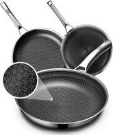 OATOFP Snowflake surface frying pan with easy release and even heat.