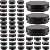 OBKJJ 2 oz aluminum tin with lid, ideal for candles or cosmetics.
